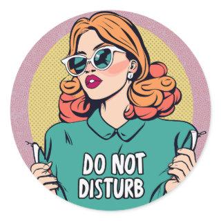 Funny Do Not Disturb Classic Round Sticker
