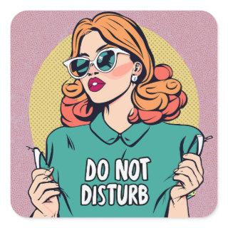 Funny Do Not Disturb Square Sticker
