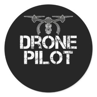 Funny Drone Pilot for Drone Flying Classic Round Sticker