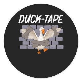 Funny Duct Tape Humor Duck Animal Sarcastic Classic Round Sticker