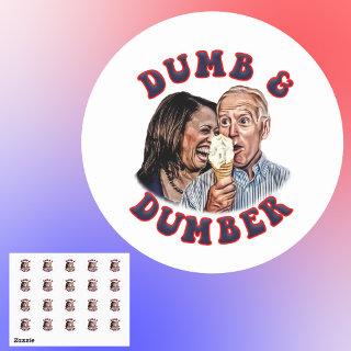 Funny Dumb and Dumber Biden Harris Cartoon Classic Round Sticker
