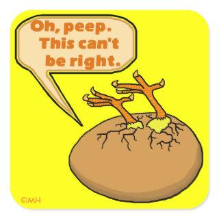 Funny Easter Chick in Egg Square Sticker