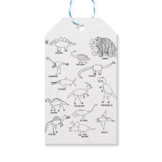 Funny Educational Dinosaur Kids Party  Gift Tags
