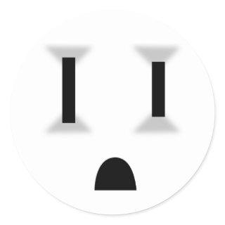 Funny Electrical Outlet Classic Round Sticker
