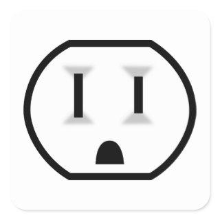 Funny Electrical Outlet Square Sticker