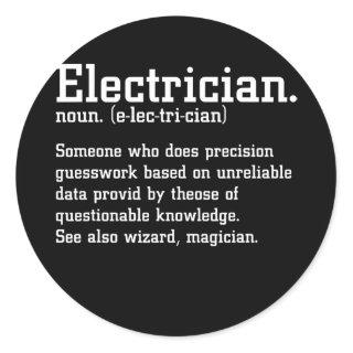 Funny Electrician Definition Electric Cable Classic Round Sticker