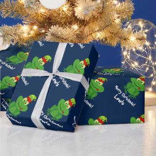 Funny elf frog Christmas  for kids