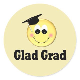 Funny Emoji Graduation Classic Round Sticker