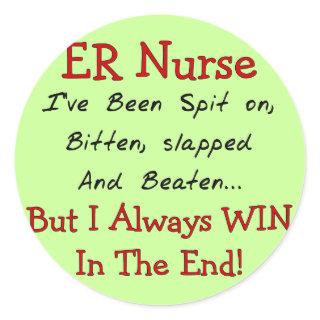 Funny ER Nurse T-Shirts and Gifts Classic Round Sticker