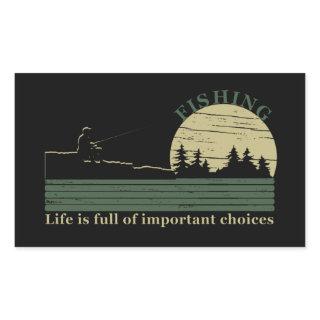 Funny fishing saying rectangular sticker