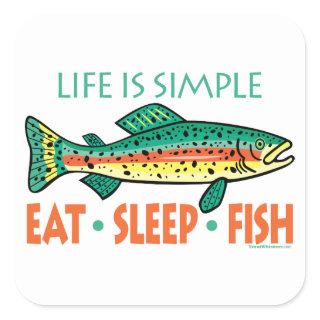 Funny Fishing Saying Square Sticker