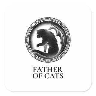 funny game of thrones for cat lovers father of cat square sticker