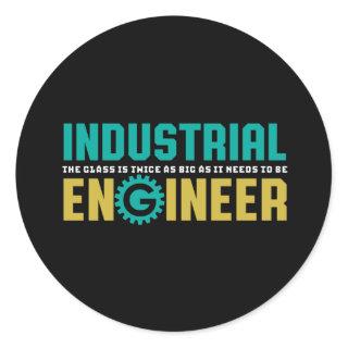 Funny Geek Engineer Industrial Engineering Student Classic Round Sticker