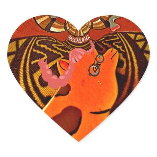 Funny Giraffe: A Kaleidoscopic African Charm Heart Sticker