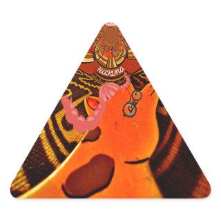 Funny Giraffe: A Kaleidoscopic African Charm Triangle Sticker