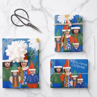 Funny Gnome Your Family Add Face Photo Christmas   Sheets