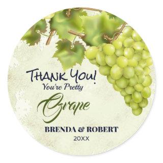 Funny Grape Fruit Thank You Classic Round Sticker
