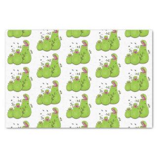 Funny green carnivorous pitcher plants cartoon tissue paper