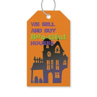 Funny Halloween Haunted House Real Estate Gift Tags