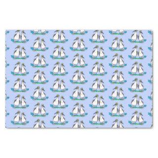 Funny, happy blue footed boobies dancing cartoon tissue paper