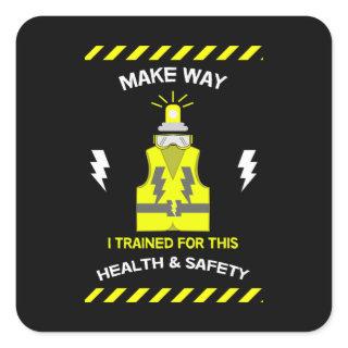 Funny Health And Safety | NEBOSH | Officer | Latte Square Sticker