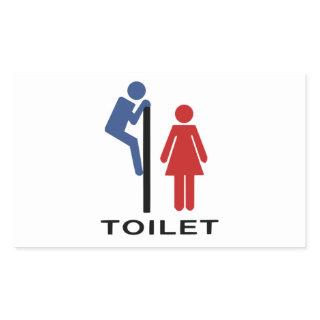 Funny His Hers Toilet Sign - Women Restroom Sign Rectangular Sticker