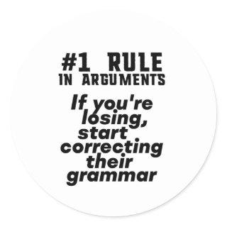Funny Humorous Grammar Quote English Teacher Classic Round Sticker