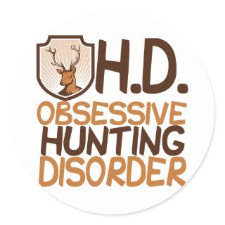 Funny Hunting Classic Round Sticker