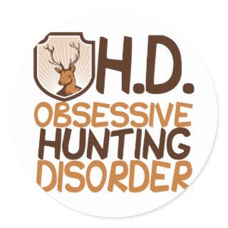 Funny Hunting Classic Round Sticker