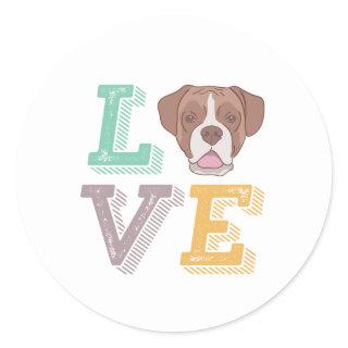 Funny I Love German Boxer I Heart Dog Puppy Lover Classic Round Sticker