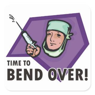 Funny injection doctor / nurse - squirting syringe square sticker