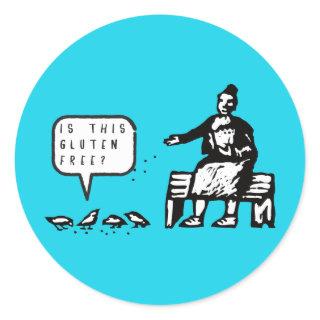 Funny Is This Gluten Free Birds Cartoon Classic Round Sticker
