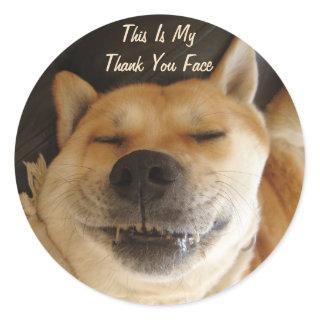 funny Japanese akita with cute all occasions Classic Round Sticker
