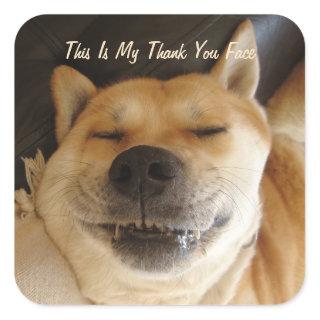 funny Japanese akita with cute all occasions Square Sticker