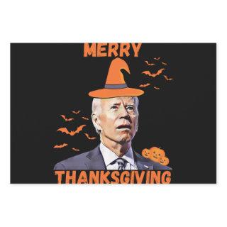 Funny Joe Biden Confused Merry Thanksgiving Hallow  Sheets