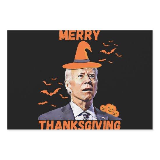 Funny Joe Biden Confused Merry Thanksgiving Hallow  Sheets