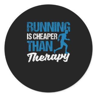 Funny jogging lover runner running is cheap classic round sticker