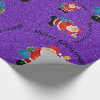 Funny Jolly Santa Claus Father Christmas Purple