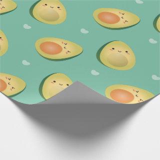 Funny Kawaii Avocados Let's Avocuddle Pattern