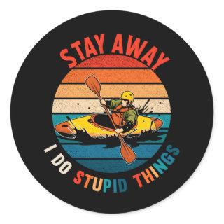 Funny Kayaking Humor Witty Kayaker Classic Round Sticker