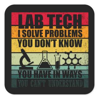Funny lab tech quotes laboratory technician humor square sticker