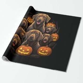 Funny Labrador Retriever Chocolate Pumpkin Hallowe