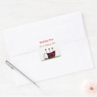 Funny Ladybug Dead Bug Yoga Pose Square Sticker