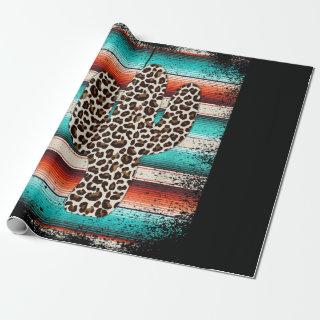 Funny Leopard Cactus Serape Cactus print Turquoise