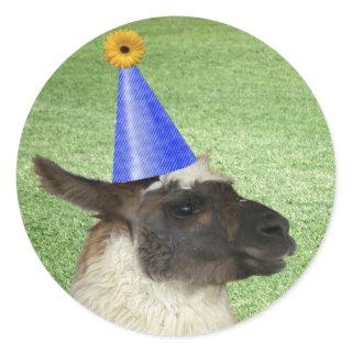 Funny Llama in Party Hat stickers
