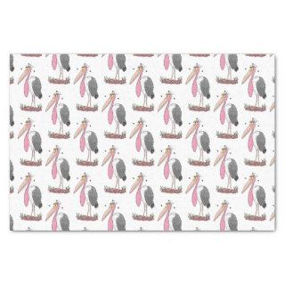 Funny marabou stork cartoon tissue paper