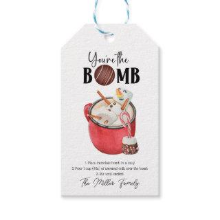 Funny Marshmallow Swimming Hot Chocolate Bomb Gift Tags