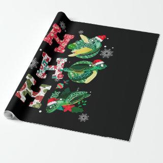 Funny Merry Christmas HO HO HO Turtle Santa