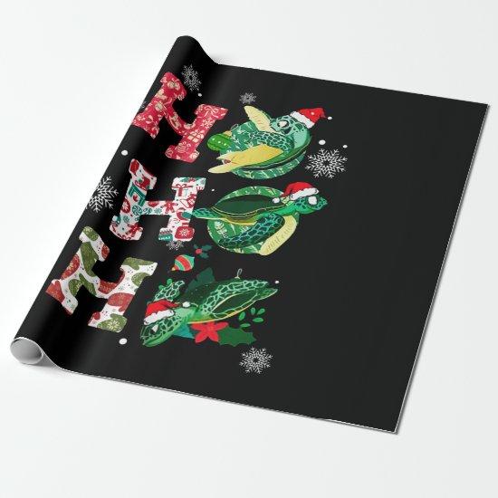 Funny Merry Christmas HO HO HO Turtle Santa