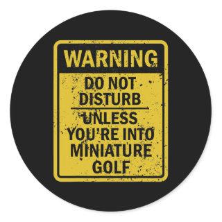 Funny MINIATURE GOLF Sport Themed Birthday Party  Classic Round Sticker